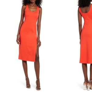 Leith Scoop Neck Midi Dress - Red